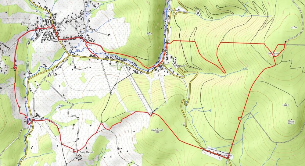 Po sezonie - trasa planowana (OpenTopoMap)